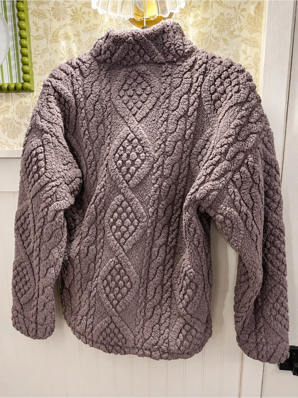 Gilly Hicks Plush Quarter‑Zip Sweater in Mauve